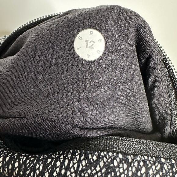 Lululemon Pace Rival Crop Leggings Women's Black White Size 12 - Picture 6 of 6